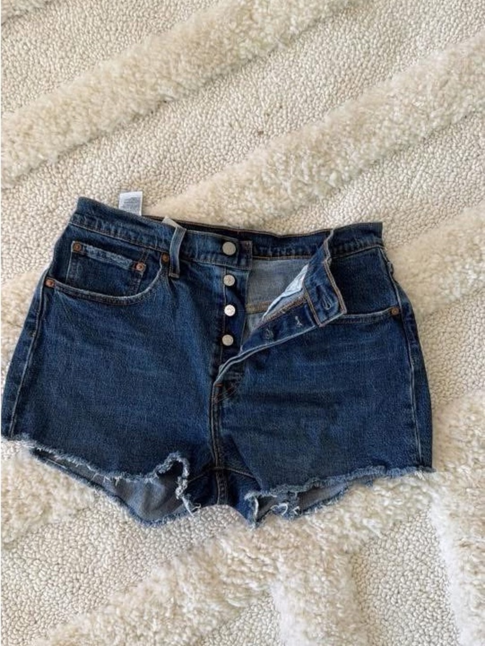 Levi's 501 Dark Blue Denim Cutoff Shorts